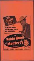 Gilbert Roland in &quot;Robin Hood of Monterey&quot; Cisco Kid Movie Poster Broadside - £8.44 GBP