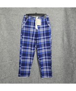 Cyberjammies Womans Pajama Pants Size 8 (UK 10) Blue Plaid Drawstring Wa... - $40.19