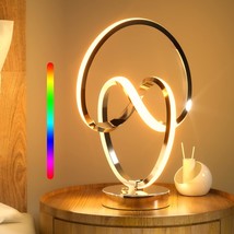 Modern Spiral Rgb Table Lamp, Touch Dimmable Led Bedside Lamp, Modern Nightstand - £59.14 GBP