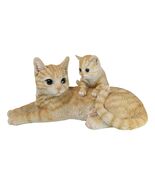 Realistic Curious Feline Orange Tabby Cat Mother with Cute Kitten Figuri... - €54,04 EUR