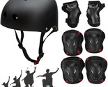 Besmall Adjustable Skateboard Skate Helmet With Protective Gear Knee Pad... - $41.93