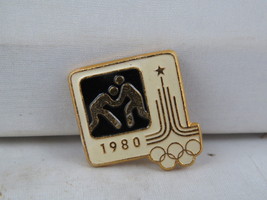 Vintage Summer Olympic Pin - Moscow 1980 Wrestling Event - Stamped Pin - $15.00