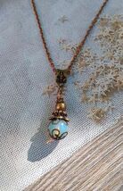 Opal necklace Copper necklace Victorian necklace Boho necklace Bohemian ... - $47.88 CAD