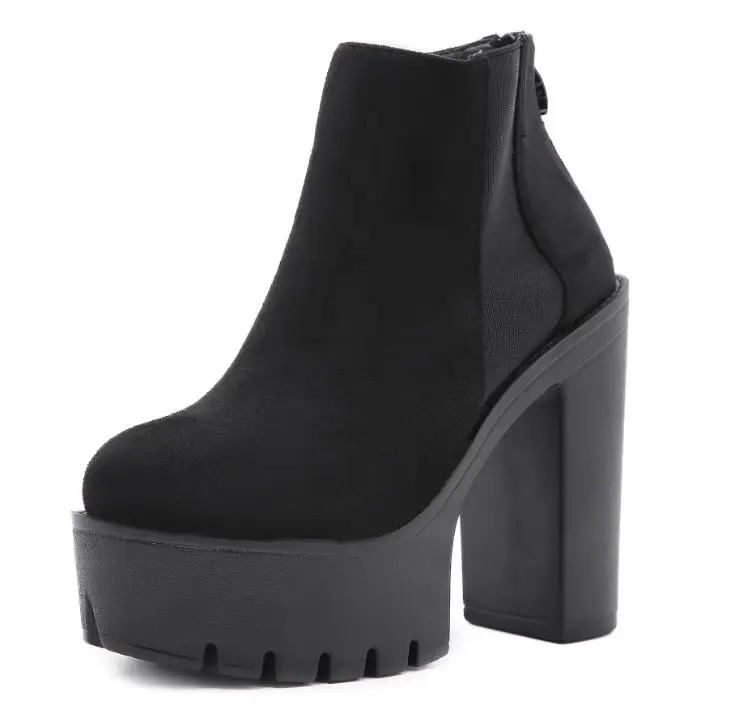 New Women Back Zipper Ankle Boots Fashion Platform High Heel Shoes Ladies  Leath - £205.08 GBP