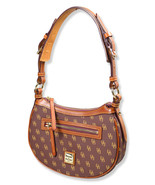 Dooney &amp; Bourke Red Classic Jacquard Print Round Crescent Hobo Bag Purse... - $103.95