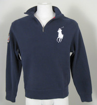 NEW Polo Ralph Lauren Big Pony Zip Neck Sweatshirt! *Ski Patch*  Black N... - £52.27 GBP