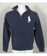 NEW Polo Ralph Lauren Big Pony Zip Neck Sweatshirt! *Ski Patch*  Black N... - £55.05 GBP
