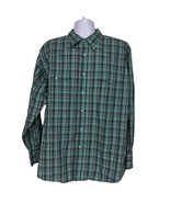 Wrangler Mens Western Pearl Snap Shirt Size XXL Green White Plaid Long S... - £25.58 GBP
