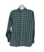 Wrangler Mens Western Pearl Snap Shirt Size XXL Green White Plaid Long S... - $44.72 CAD