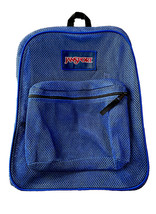 JanSport Mesh Blue Backpack School Student Bag Lightweight 17&quot; x 13&quot; x 6&quot; - £23.90 GBP