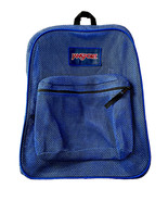 JanSport Mesh Blue Backpack School Student Bag Lightweight 17&quot; x 13&quot; x 6&quot; - £23.45 GBP