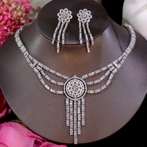 Luxury Zirconia Jewelry Set With for Women Bridal Party Wedding Accessories 2pcs - £80.66 GBP