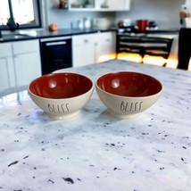 Ray Dunn Artesian Footed Bowl &quot;Bliss&quot; Rust orange interior Cereal Soup Set of 2 - £25.57 GBP