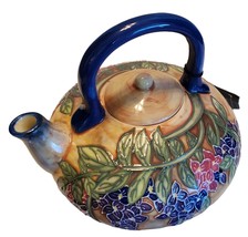 Dale Tiffany Teapot Hand Painted Floral Raised Flower Unlighted NEW Hard to Find - £35.83 GBP