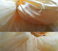 YELLOW Tulle Midi Skirt Outfit Women Custom Plus Size Tulle Tutu Skirt image 7