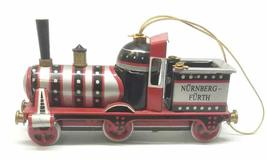 Home for the Holidays Hand Painted Tin Retro Ornament from Germany (Train) - $20.00