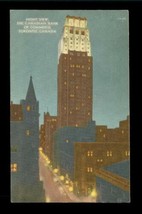 Vintage Postcard Night View Canadian Bank Of Commerce Toronto Canada 1954 Cancel - £8.40 GBP