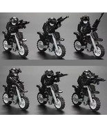 Minifigure Ghost Soldier Squad Of 6 Motorcycle Soldiers Military Team Bu... - $1,024.63 MXN