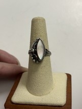 Vintage Sterling Silver Pink Mother of Pearl Ring Size 7 Signed - $45.70
