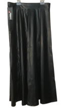 Zeagoo Maxi Skirt A Line Faux Black Leather Lined Large Ankle Length NEW TAG - £31.64 GBP