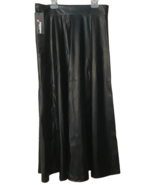 Zeagoo Maxi Skirt A Line Faux Black Leather Lined Large Ankle Length NEW... - $39.59