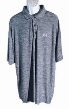 UNDER ARMOUR Men&#39;s Short Sleeve Button Down Polo Shirt Blue XLT - £11.59 GBP