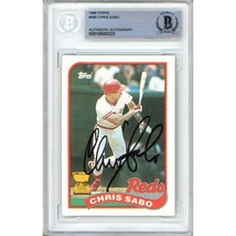 Chris Sabo Cincinnati Reds Auto 1989 Topps Baseball Card #490 Signed BAS... - $79.99