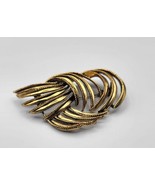 Vtg Signed  Nicky Butler  Gold Tone Abstract Swirl Brooch - £19.40 GBP