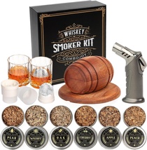 Whiskey Smoker Kit with Torch - 6 Flavors Wood Chips, 2 Glasses, 2 Ice B... - $44.71