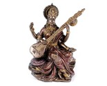 SMALL SARASWATI STATUE 3&quot; Hindu Goddess of Knowledge Deity Icon Miniatur... - $15.95