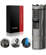 FLABOX Four Jet Flame Torch Lighter with Punch &amp; Holder, Windproof Torch... - €27,58 EUR