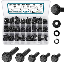 272pc Metric Flange Bolt &amp; Nut Kit – M6 M8 M10 10.9 Grade Black Zinc Ass... - $36.90