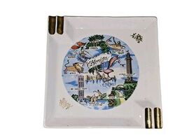 Vintage 1960s Souvenir State Of Florida White Ceramic Ashtray Collectibl... - $11.76