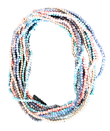 Vintage Estate Multistrand Multicolor Seed Plastic Beaded 17&quot; Necklace Y... - $9.89