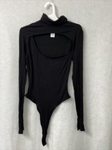 Love Cameron Los Angeles Body Suit Black Ribbed Open Back Snap Crotch - ... - £4.65 GBP