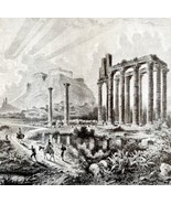 Athens In Ruins Under Turkish Rule 1913 Plate Print 2 Page History DWAA15 - $928.02 MXN