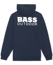 Bass Outdoor Mens Stacked Large Logo Fleece Hoodie in Dress Blue-2XL - $24.99