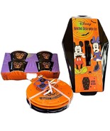 Disney Halloween Mickey Mouse Pumpkins Coffin Baking Dish 4 Snack Plates... - $99.99