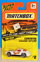 Matchbox 1995 Release #2 Corvette Grand Sport White w/ Orange Widow - $4.00