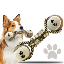 Cotton Rope Tennis Dumbbell Dog Toy - £11.19 GBP