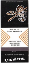 Washington Matchbook Cover Trader Vic&#39;s Seattle Westin Hotel - £1.47 GBP