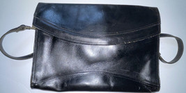 Belle Cadeaux  Vintage Black Briefcase Messenger Bag Genuine Leather ￼WEAR LOW $ - £57.38 GBP