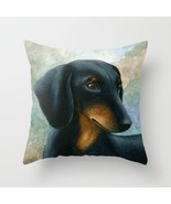 Throw Pillow Case Cushion cover Made in USA Dog 90 Dachshund art L.Dumas - $29.99+