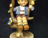 Hummel Apple Tree boy Figurine Goebel vintage W Germany 142 sitting in 2/0 - £27.06 GBP
