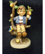 Hummel Apple Tree boy Figurine Goebel vintage W Germany 142 sitting in 2/0 - £27.40 GBP