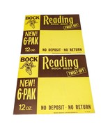 Pair Vintage Reading Beer Cardboard Advertising Signs Bock 69-19 1970s B... - $19.39