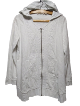 Soft Surroundings Women’s Jacket PS White Floral Embroidered Hoodie Zip ... - £13.66 GBP