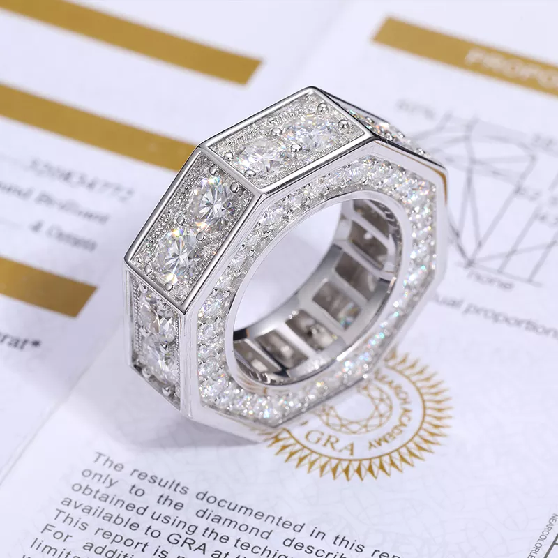 Luxury Moissanite Iced Out Ring for Men – 925 Sterling Silver Bling - $231.48 CAD