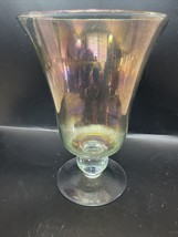 Iridescent Glass Vase Pedestal Clear - £9.47 GBP