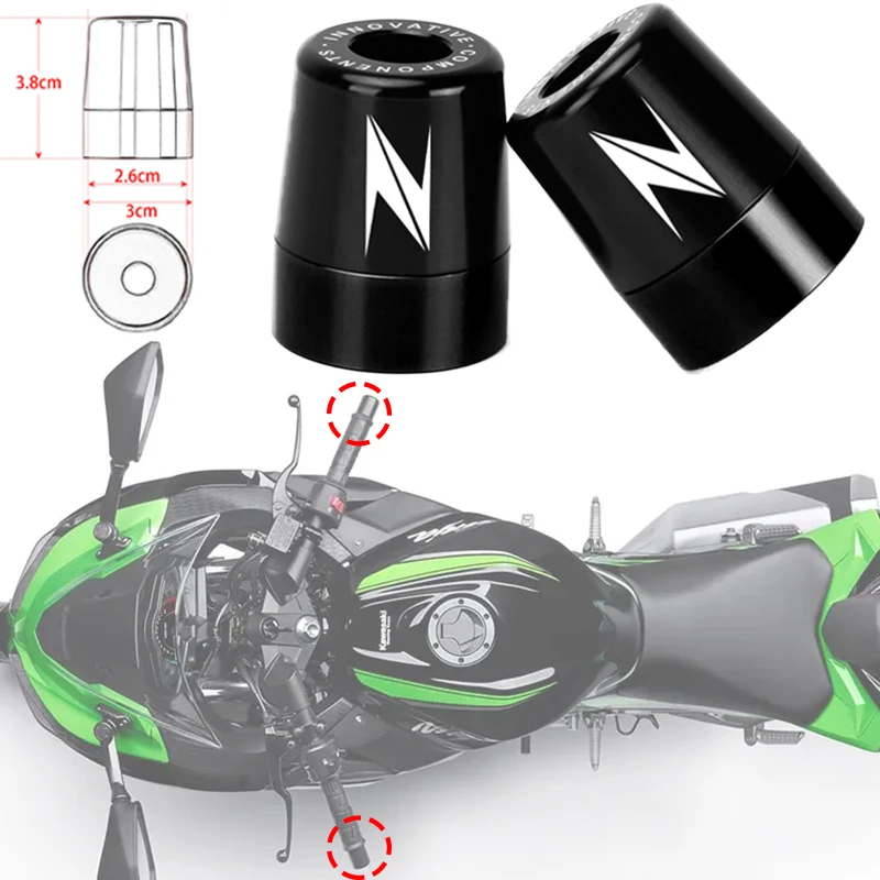Motorcycle handle grips end For Kawasaki NINJA 300 400 650 ZX6R ZX9R ZX12R Z800 - £22.15 GBP+